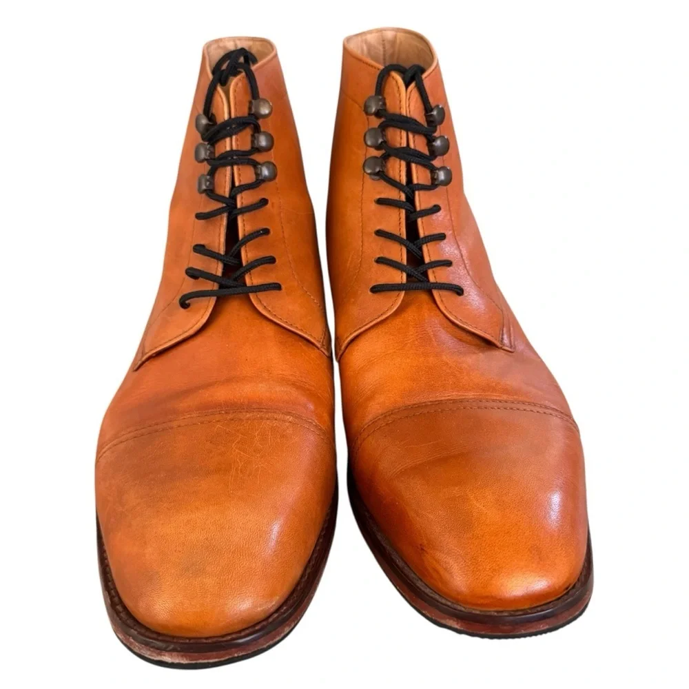3DM Lifestyle Men's Toecap Derby‎ Boots Tan Leather Lace-Up Boots size 13